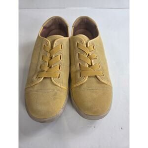 Vionic Womens Jean Yellow Suede Casual Sneakers Size 9.5 W Comfort Shoes Slip On